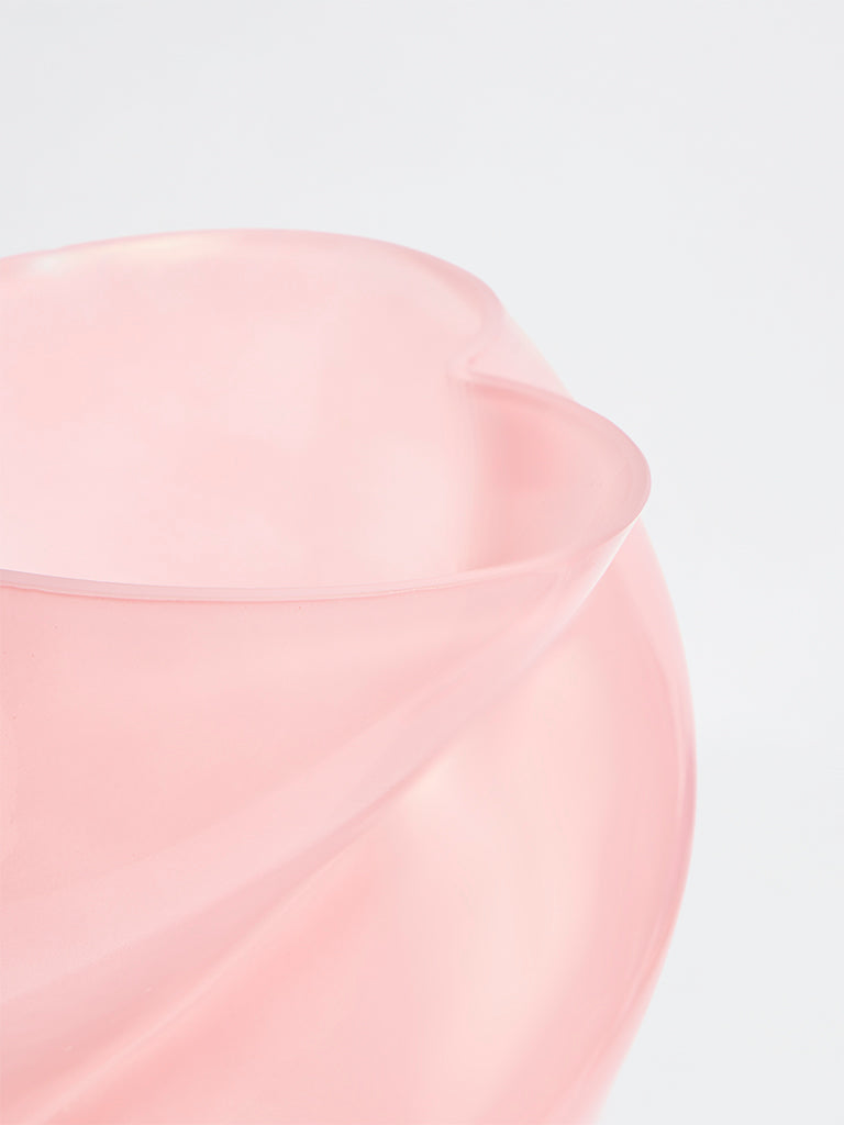 Westside Home Pink Heart Shape Glass Vase