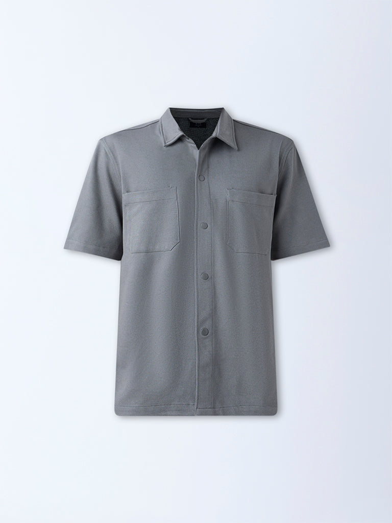WES Casuals Dusty Green Relaxed-Fit Shirt