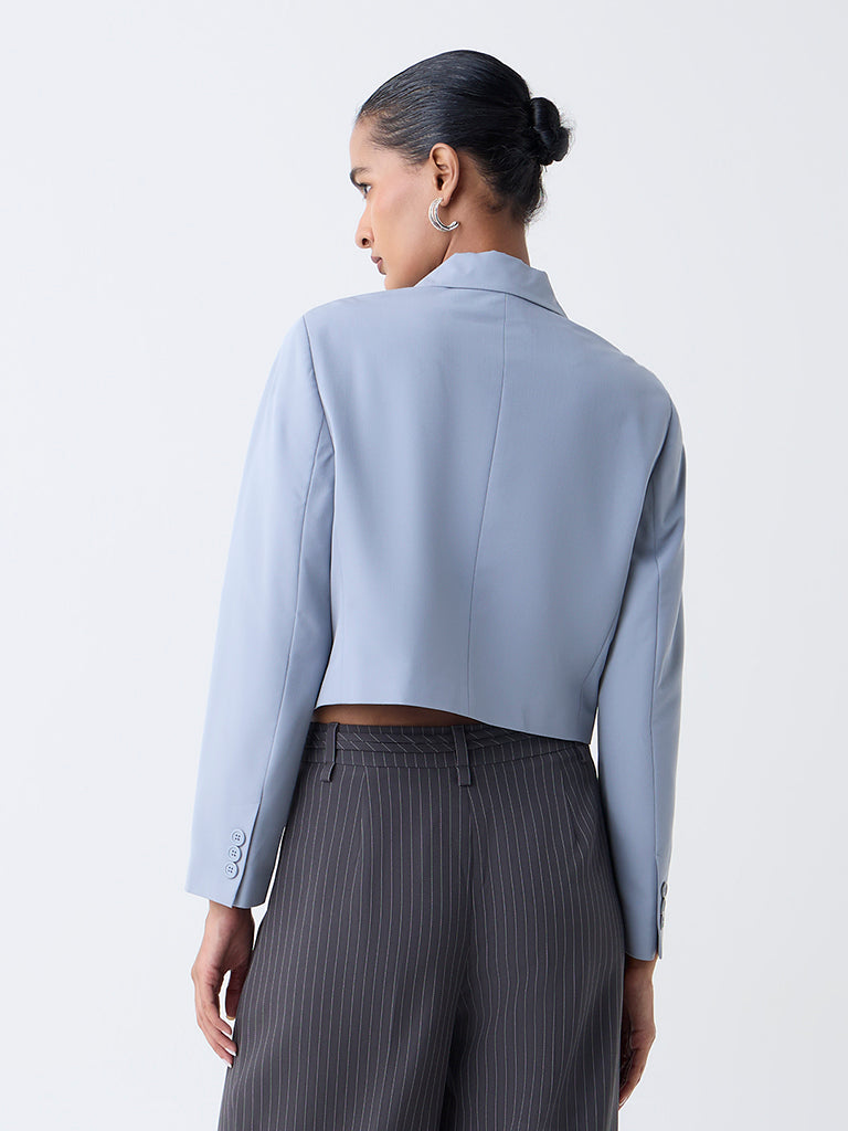 Wardrobe Dusty Blue Crop Blazer