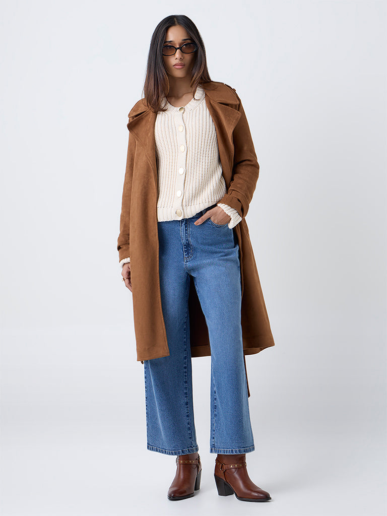 LOV Light Blue Relaxed-Fit High-Rise Jeans with Belt
