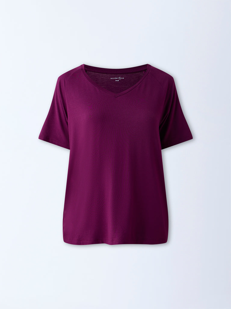 Wunderlove Plum Solid T-Shirt