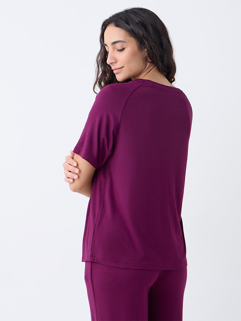 Wunderlove Plum Solid T-Shirt