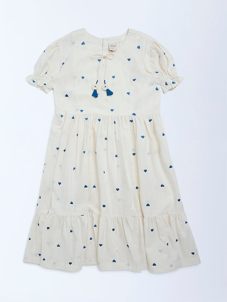 sachin and babi light blue dress Lazy Oaf High Neck Heart Embroidered Dress