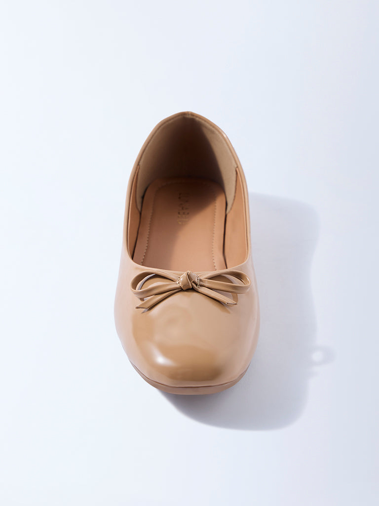 LUNA BLU Beige Bow-Detailed Ballerina