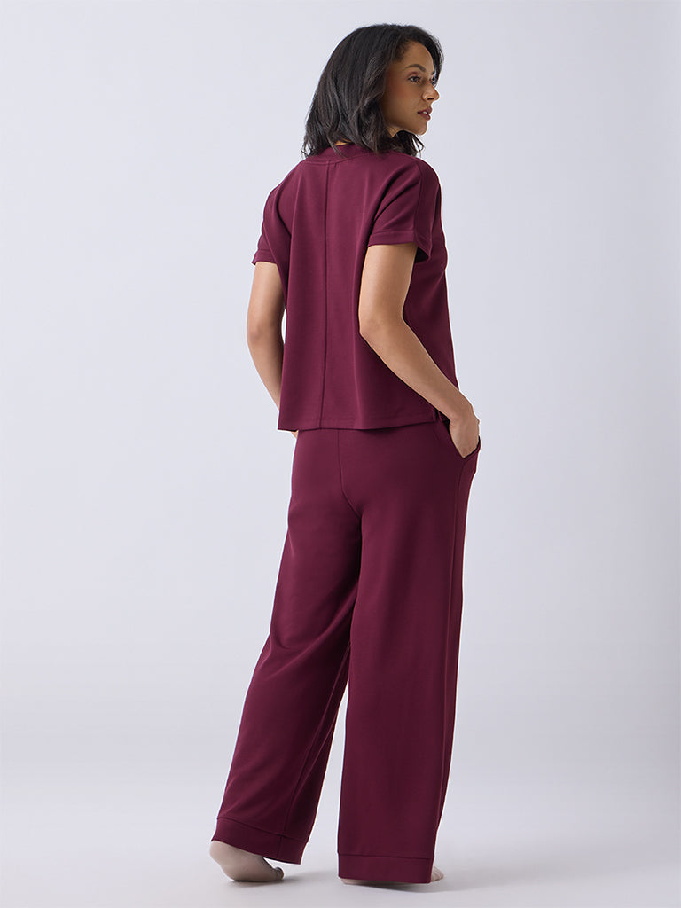 Wunderlove Wine High-Rise Pants
