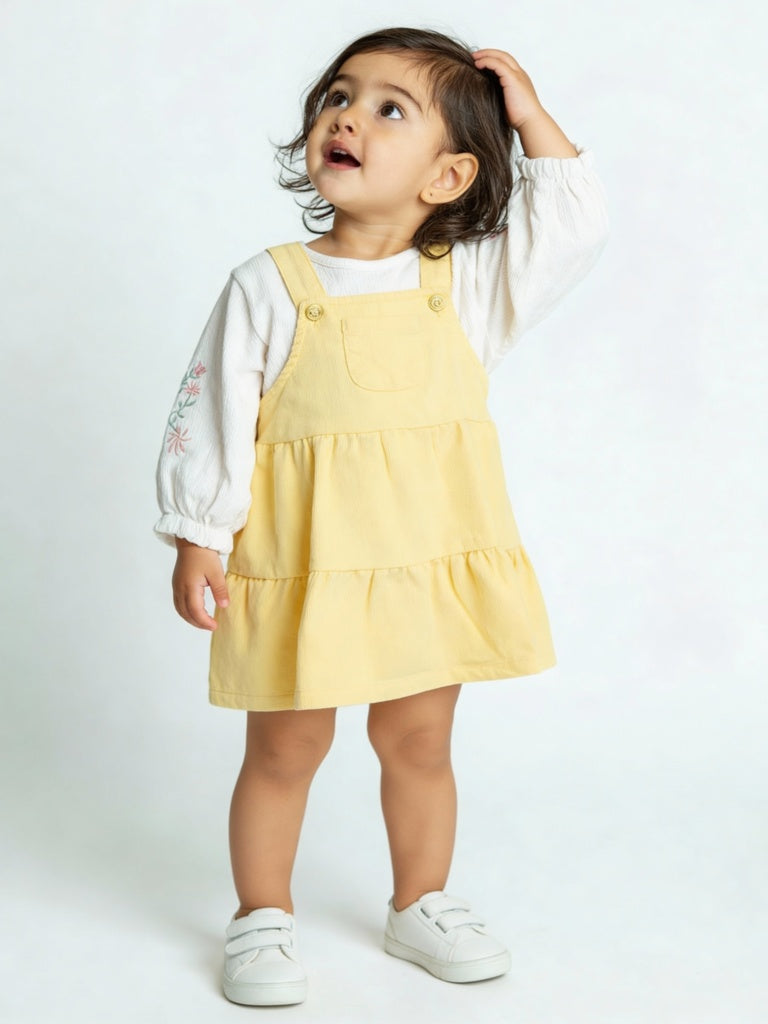Buy HOP Baby Girls Yellow Cotton Pinafore and Top Set from Westside Buy HOP Baby Girls Yellow Cotton Pinafore and Top Set from Westside