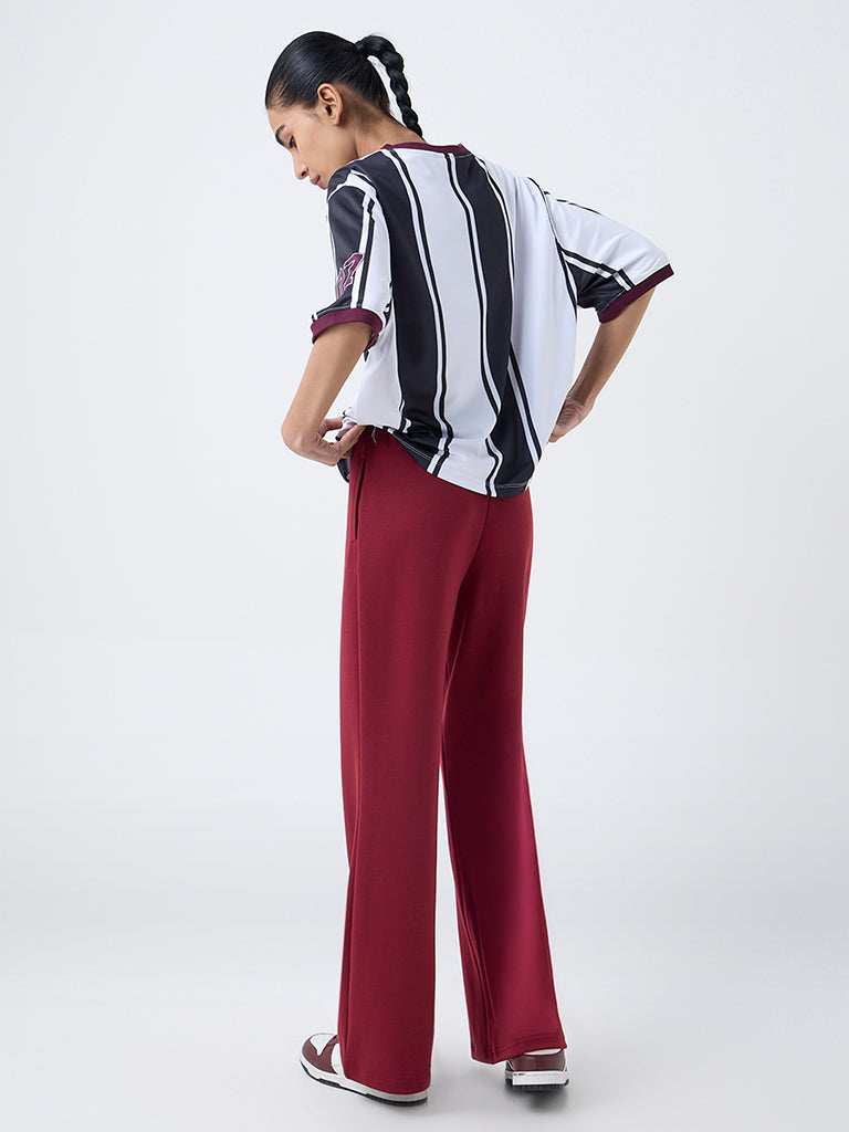 Studiofit Black Striped Jersey T-Shirt