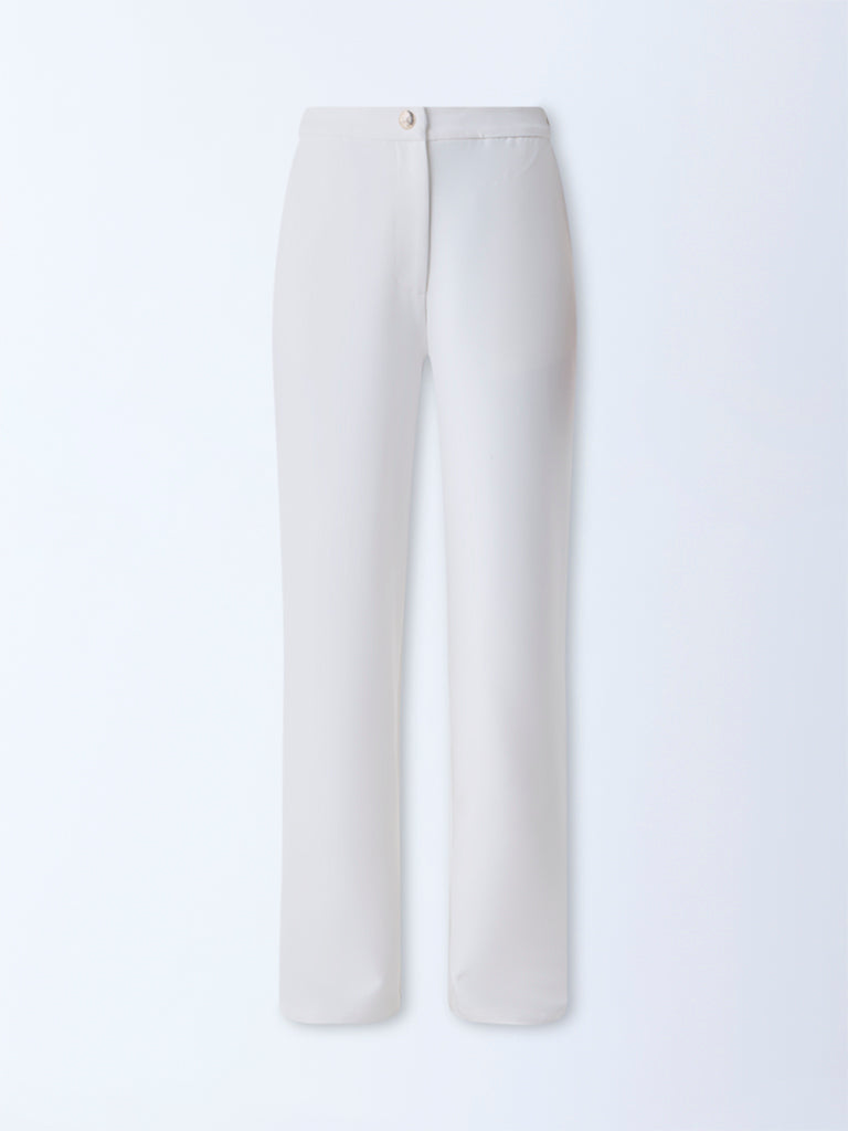 Wardrobe White High-Rise Trousers