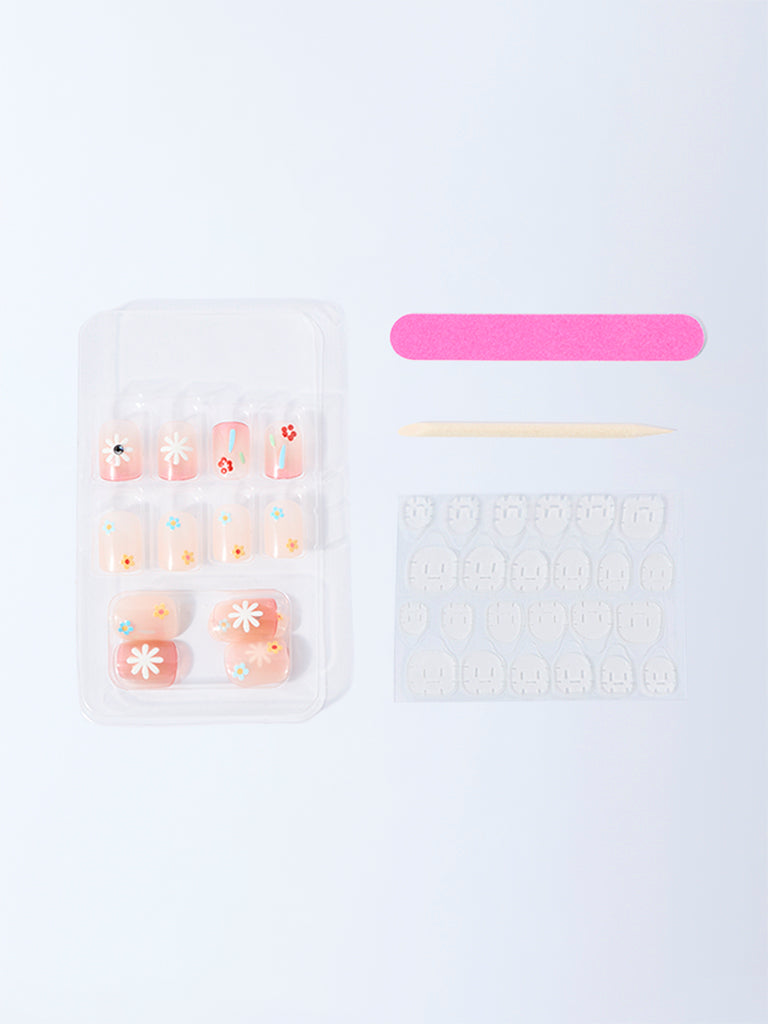 Studiowest Nude Floral Press-On Nail Set