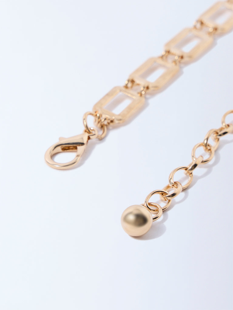 Westside Accessories Gold Rectangular Ring Belt