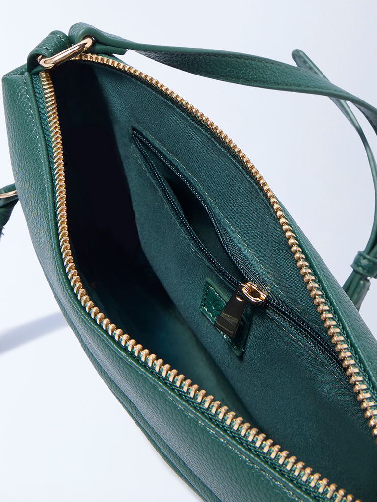 Westside Green Textured Sling Bag