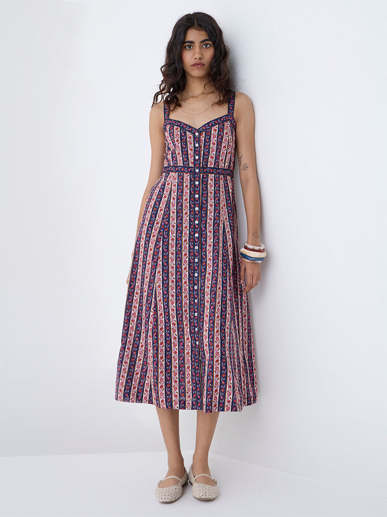 Buy Bombay Paisley Multicolour Floral Cotton A-Line Dress from Westside