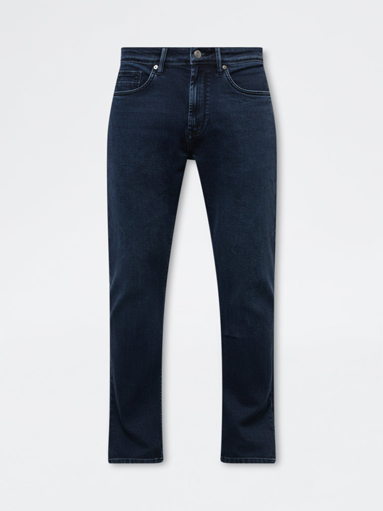 Ascot Blue Relaxed-Fit Mid-Rise Jeans