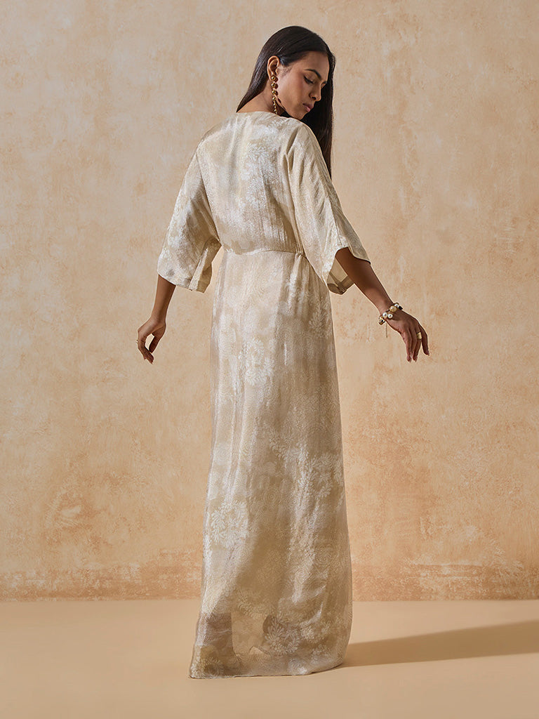 Printed Beige Kaftan