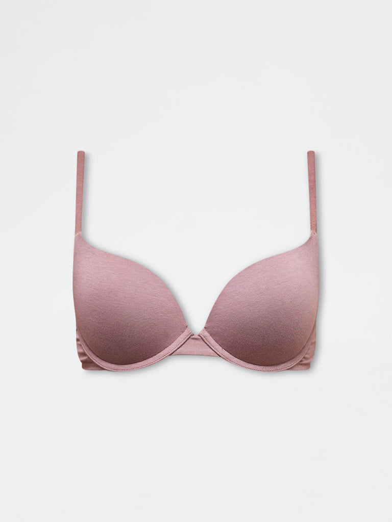 Superstar Dusty Pink Under-wired Cotton Push-Up Bra
