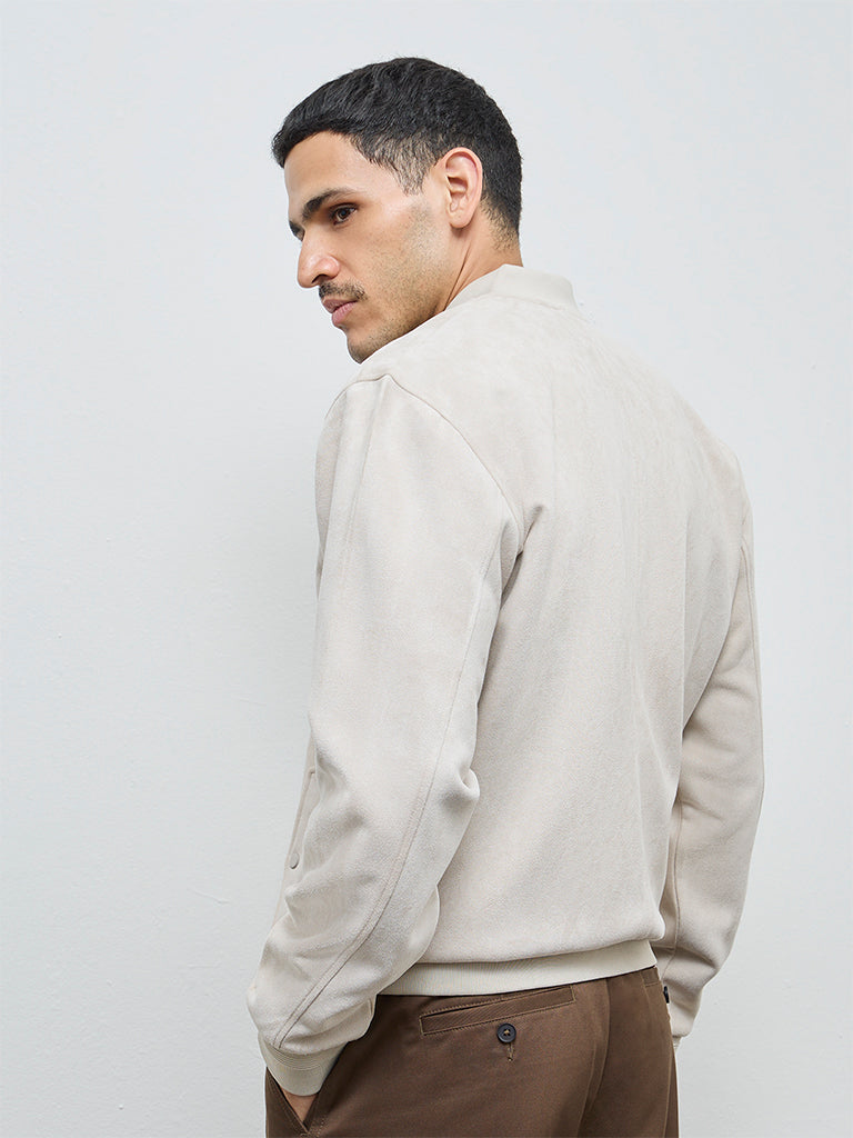 Ascot Beige Relaxed-Fit Suede Jacket
