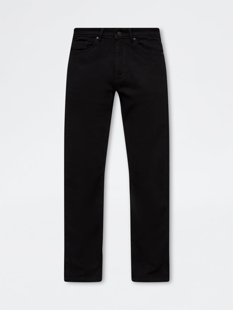Ascot Black Relaxed-Fit Mid-Rise Jeans