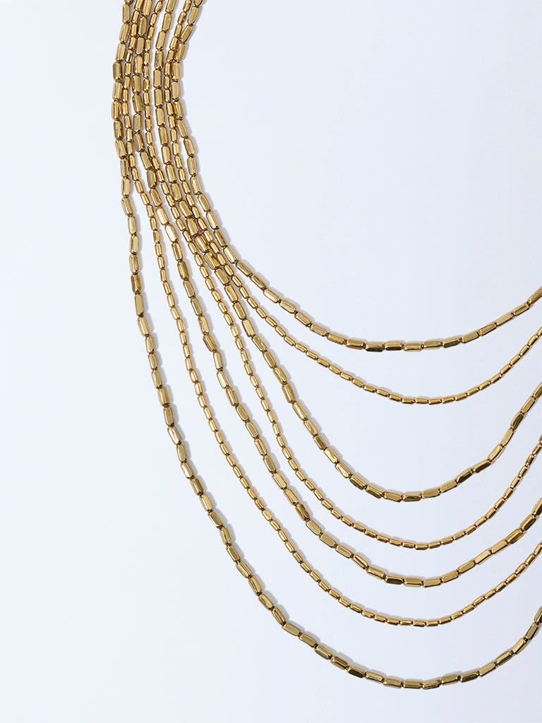 Westside Accessories Gold Multilayer Statement Necklace
