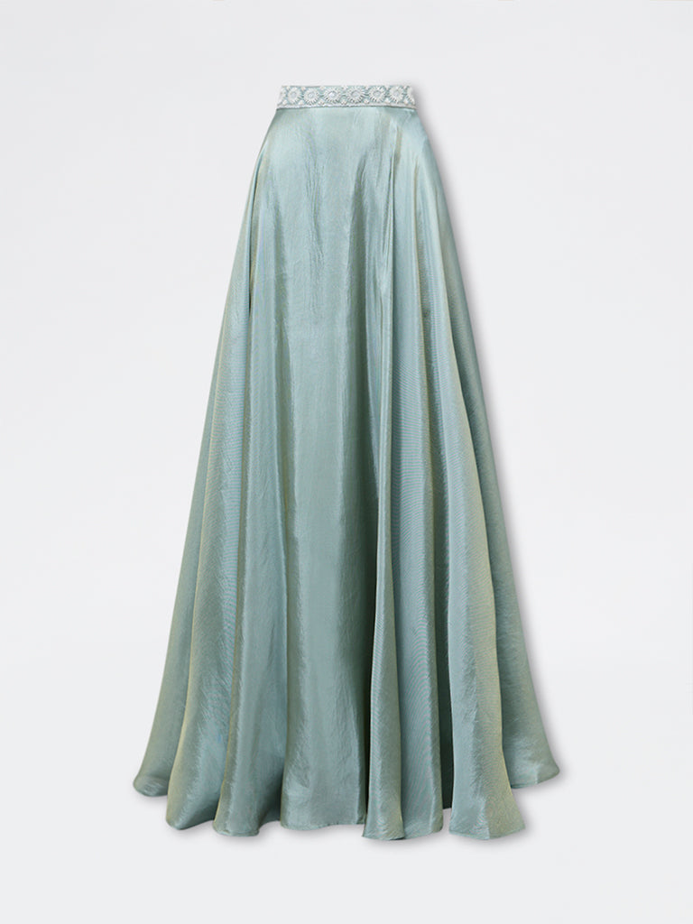 Vark Mint Embellished Skirt