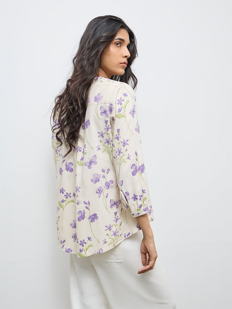 Utsa Lavender Floral Tunic
