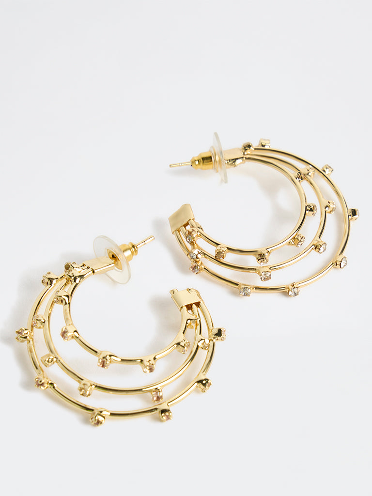 Westside Accessories Gold Layered Hoop Earrings