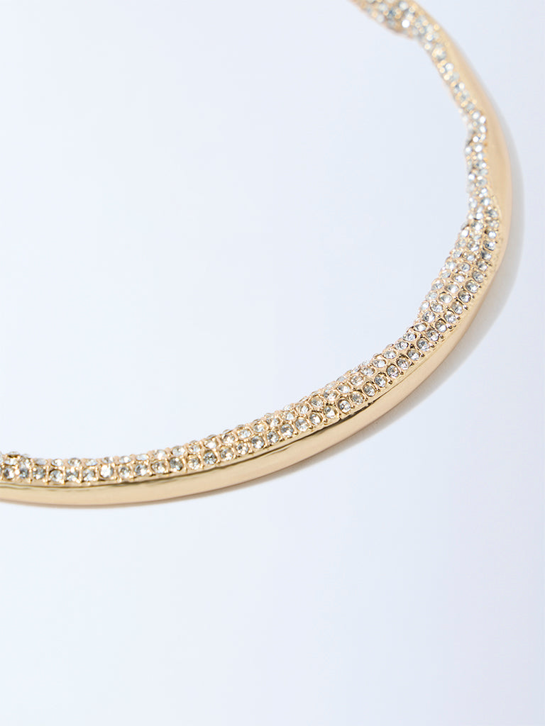 Westside Accessories Gold Studded Statement Choker Necklace