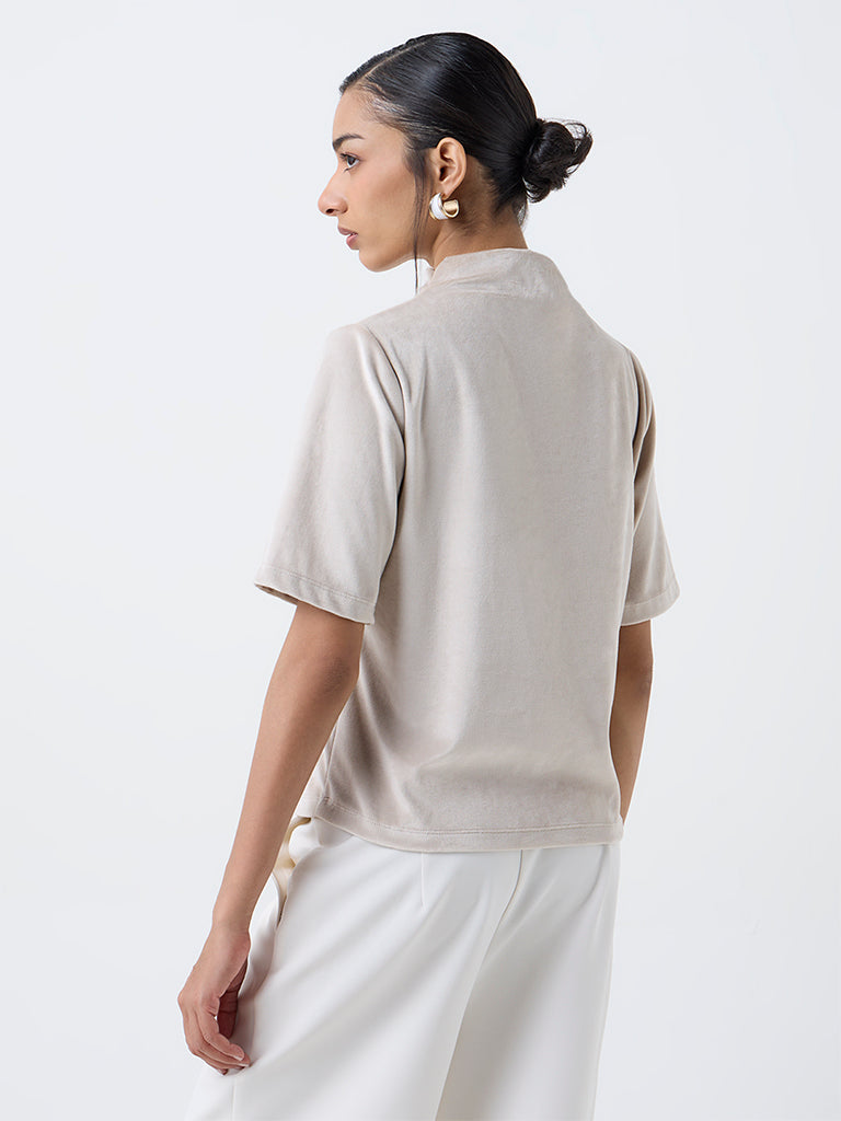Wardrobe Light Beige Velvet Top