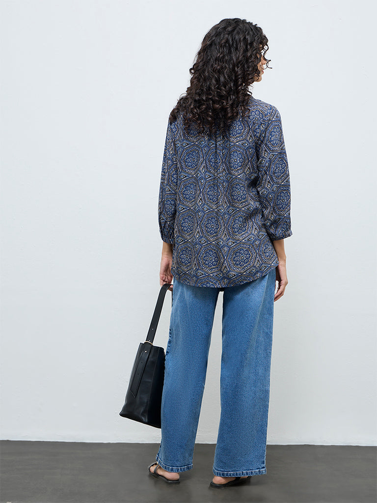 Utsa Blue Printed Tunic