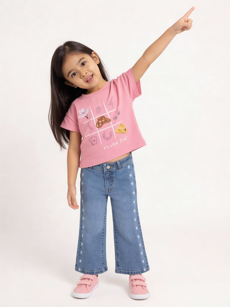 VIPwees T-Shirt In Cotone Biologico Per Bambini Con Caricatura Musicista, 2 Pezzi, Ragazzi O Ragazze