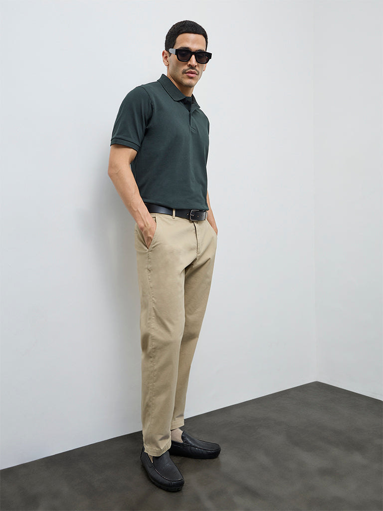 Buy WES Casuals Beige Relaxed-Fit Mid-Rise Cotton-Blend Trousers from Westside Buy WES Casuals Beige Relaxed-Fit Mid-Rise Cotton-Blend Trousers from Westside