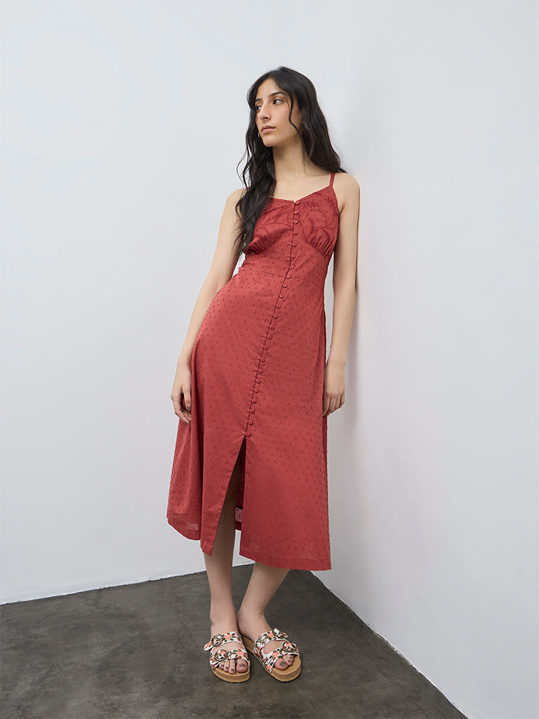 zara short embroidered dress Ilaria Floral Jacquard Midi Dress main image 1