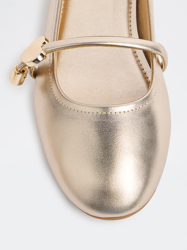 LUNA BLU Gold Mary Jane Shoes