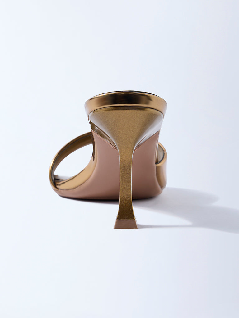 LUNA BLU Gold Heel Sandals