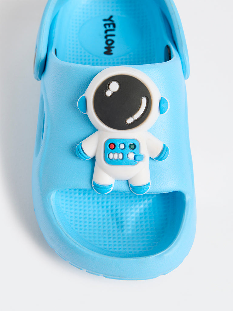 Yellow Blue Applique-Detailed Clogs