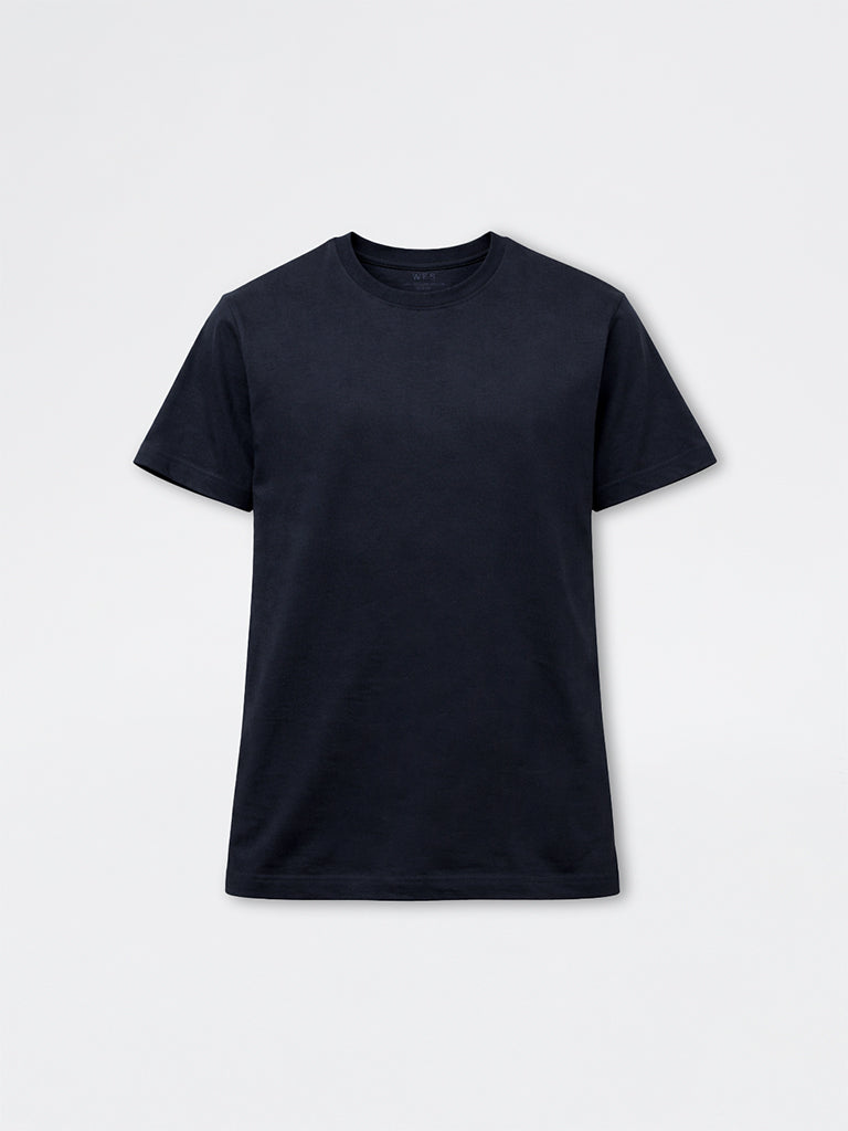 WES Casuals Black Solid Slim-Fit Cotton T-Shirt