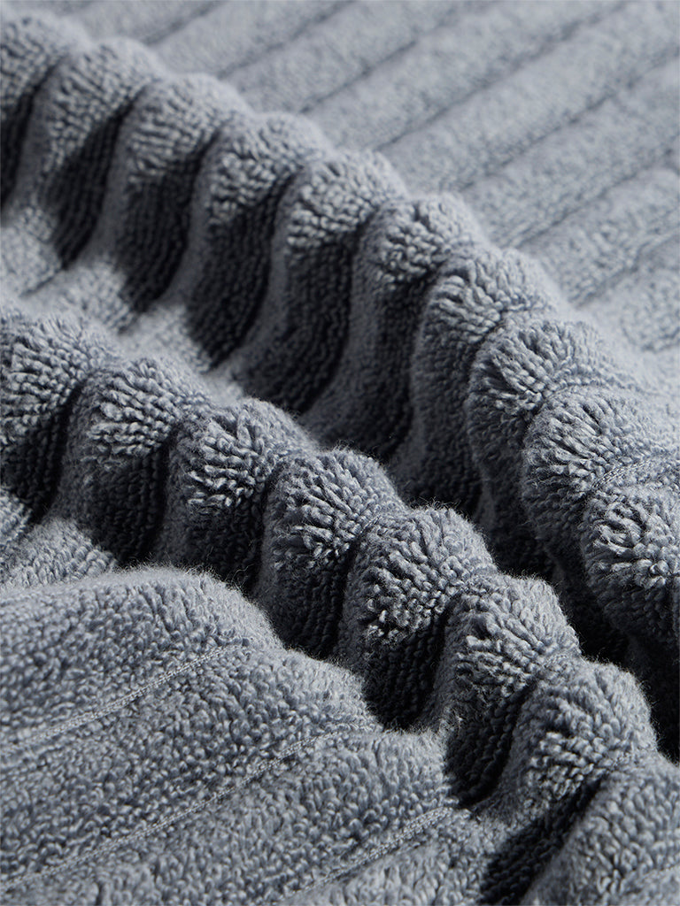 Westside Home Dark Blue Self-Striped Hand Towel