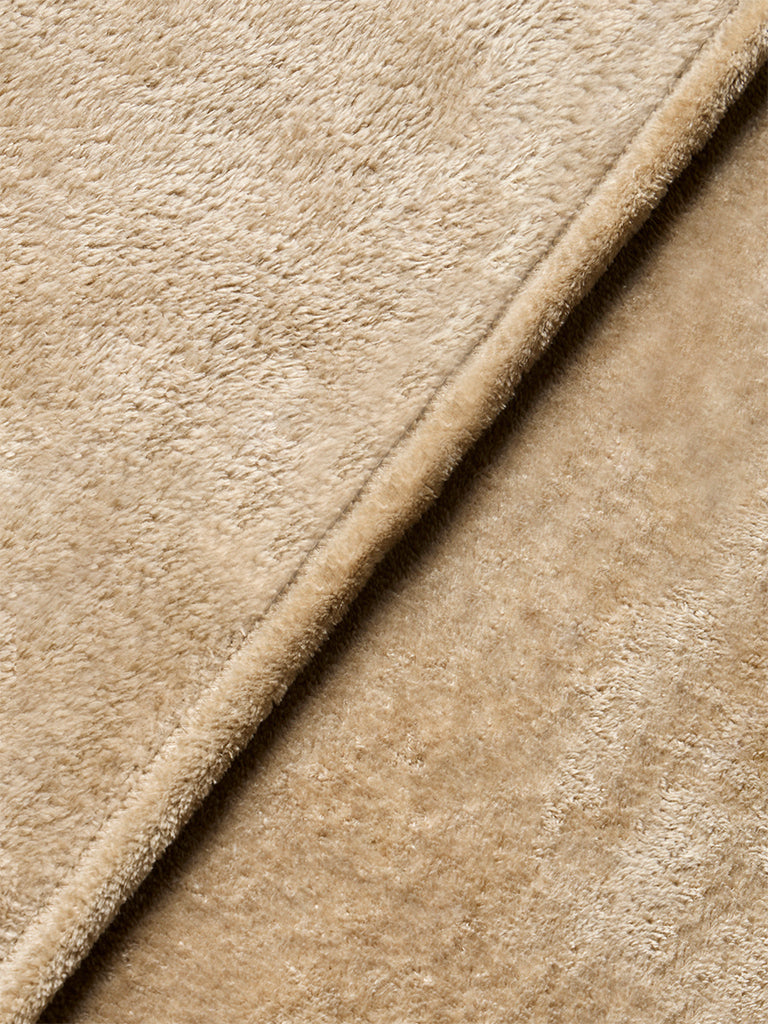 Westside Home Beige Queen Bed Fleece Blanket
