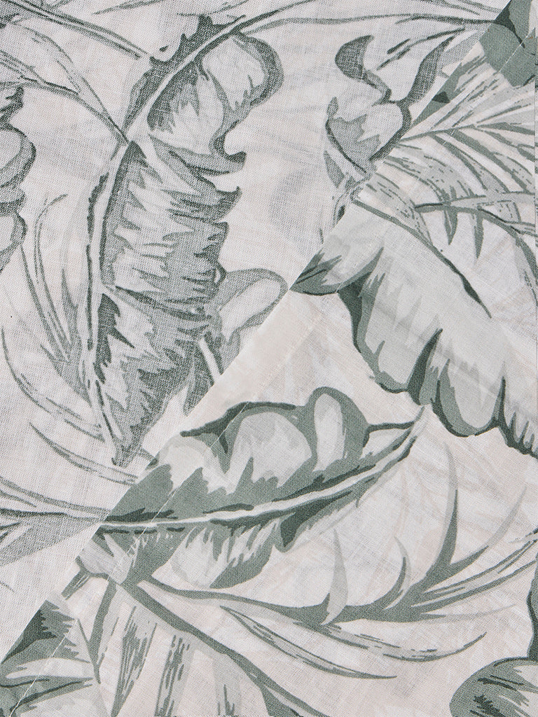 Westside Home Sage Leaf Printed King Bed Sheet Set