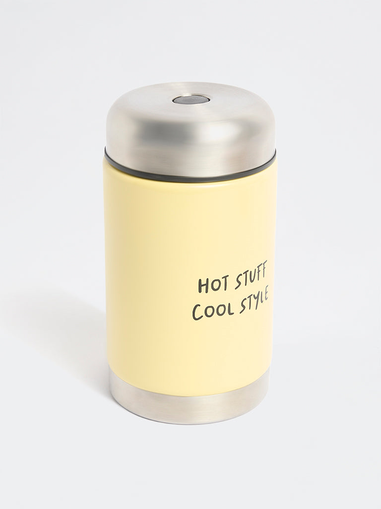 Westside Home Yellow Typographic Storage Jar - 550ML