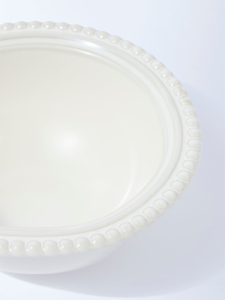 Westside Home White Beaded Bowl