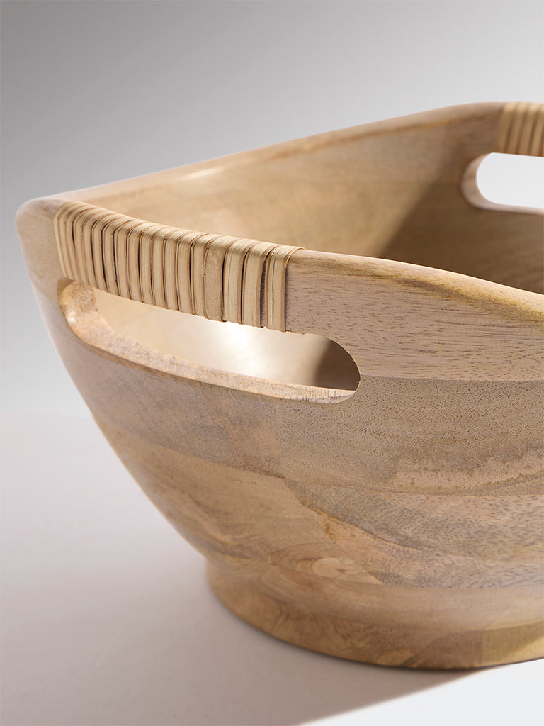 Westside Home Brown Rattan Wooden Bowl
