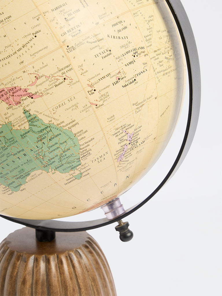 Westside Home Brown Wooden Globe Decorative Object