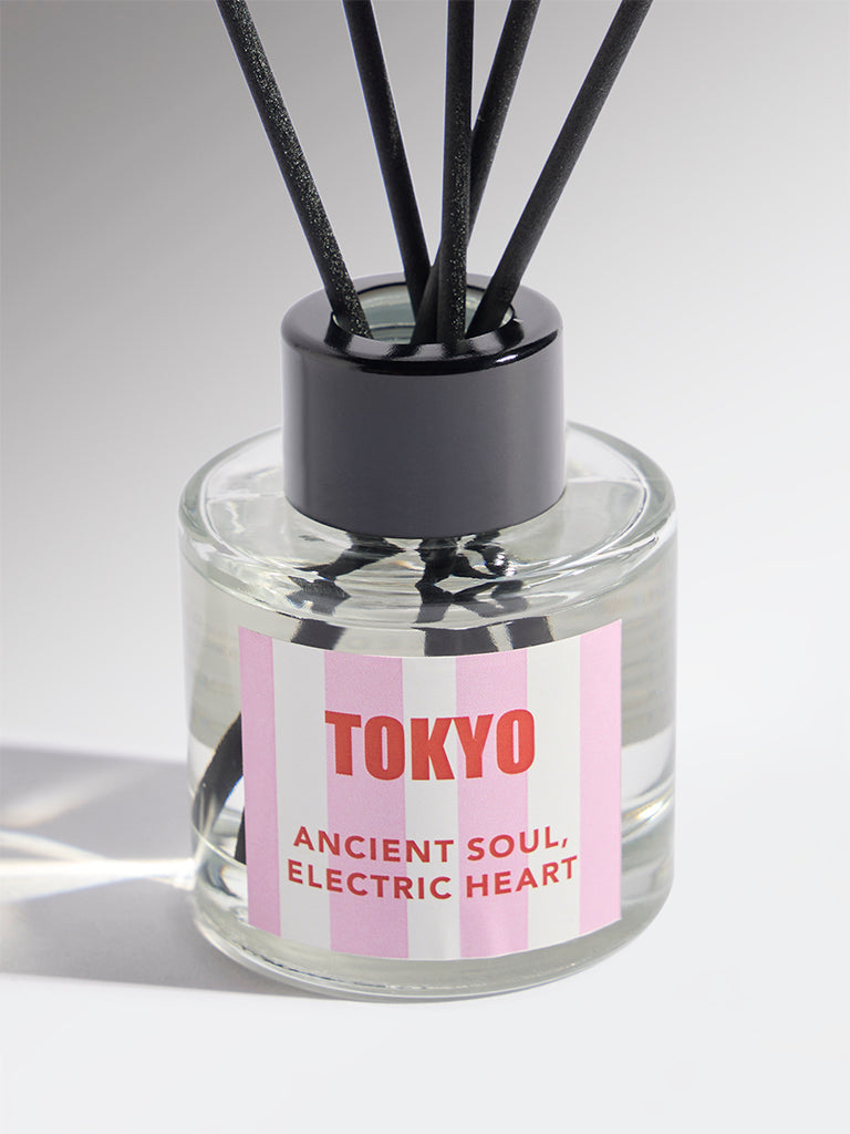 Westside Home Pink Tokyo Fragrance Diffuser with Five Reed Sticks