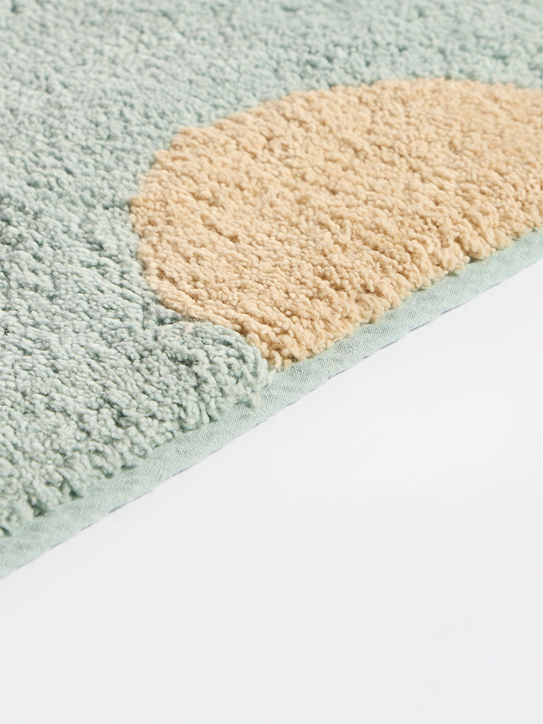 Westside Home Aqua Polka Dot Bath Mat
