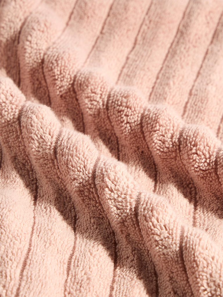 Westside Home Pink Self-Striped Bath Sheet