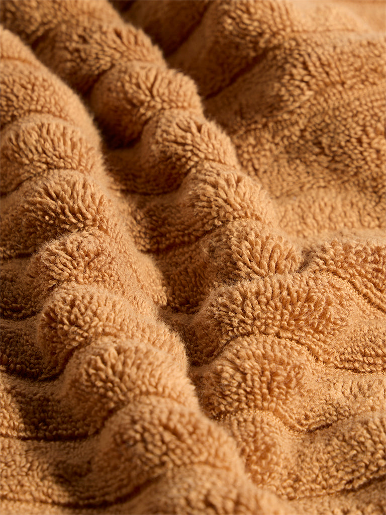 Westside Home Tan Self-Striped Bath Towel