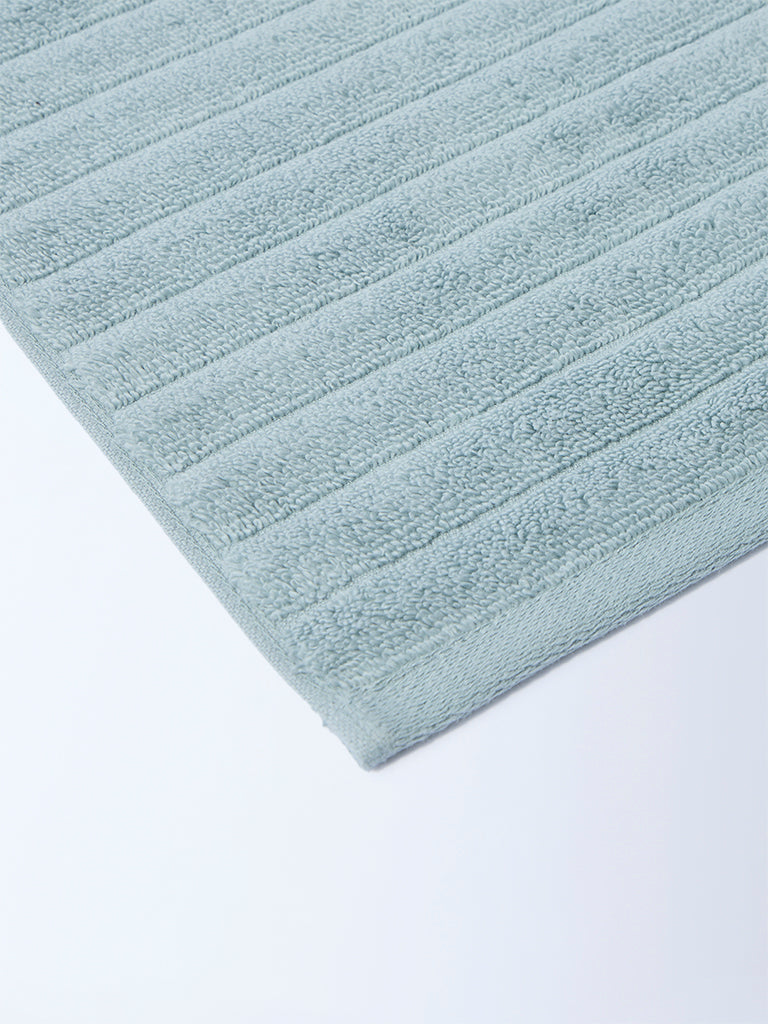 Westside Home Dusty Blue Self-Striped Bath Towel