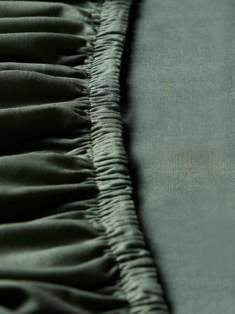 Westside Home Olive Solid Queen Bed Sheet Set
