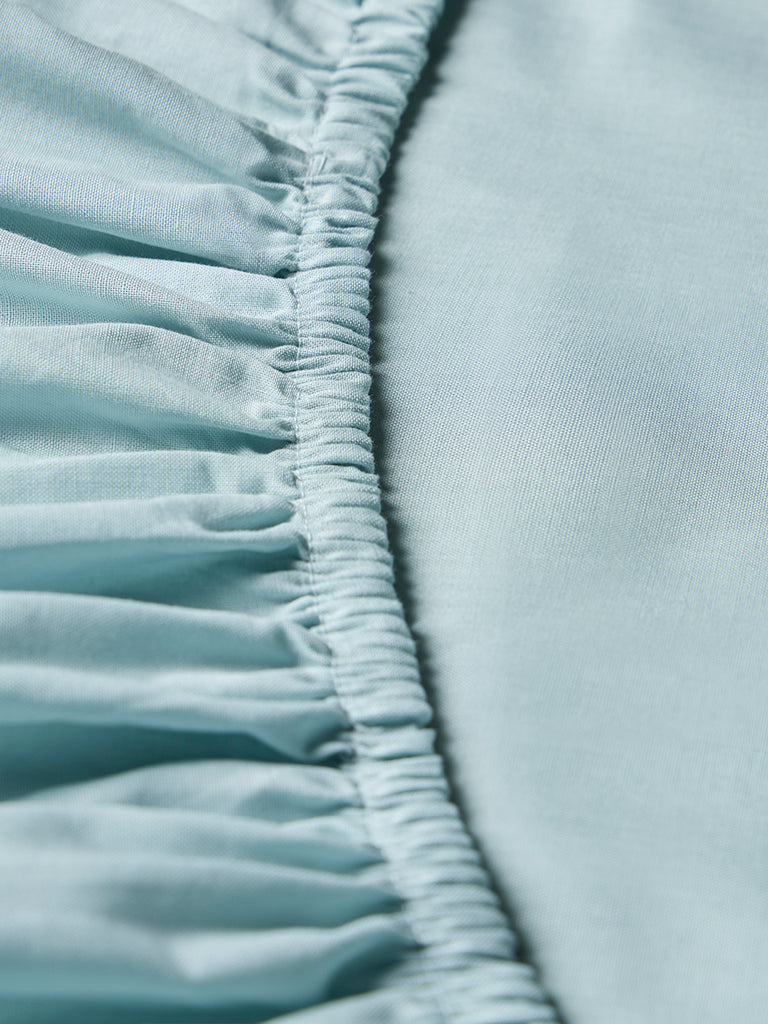 Westside Home Light Blue Solid Queen Bed Sheet Set