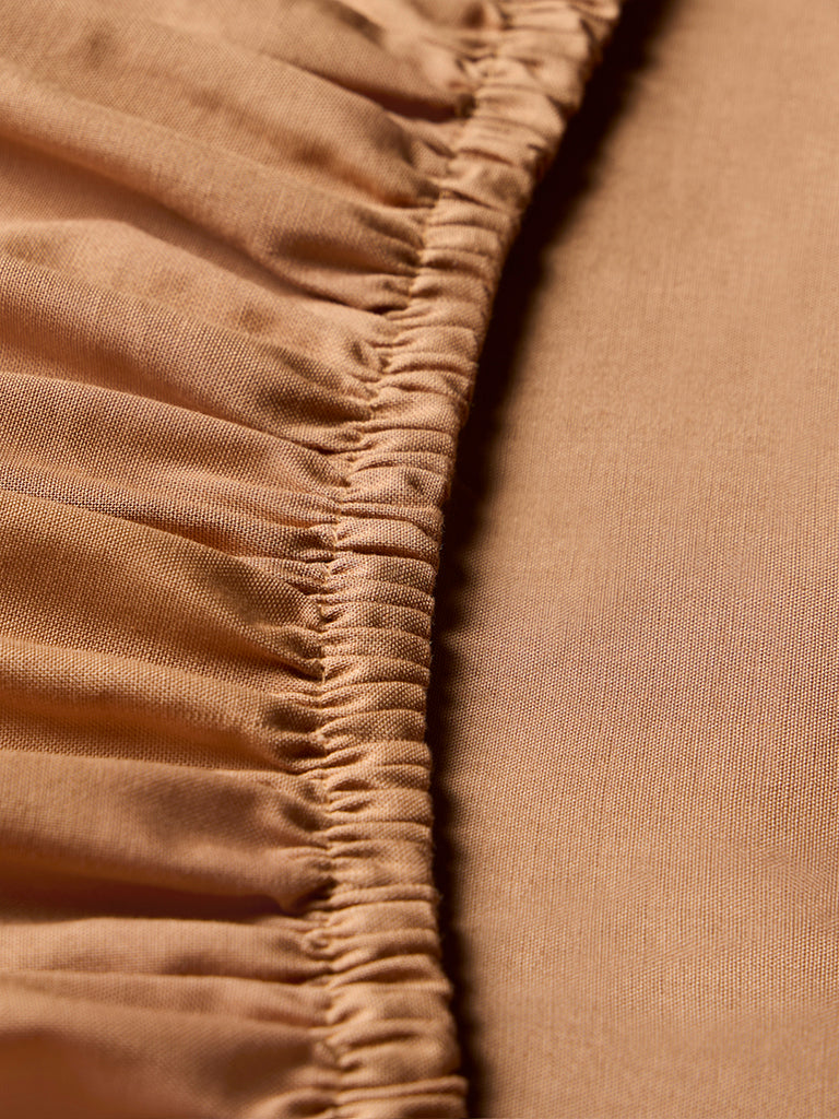 Westside Home Brown Solid King Bed Sheet Set